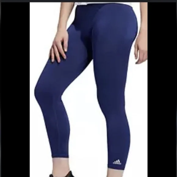ADIDAS WOMEN'S TRICOT NAVY MEDIUM LEGGINGS LIKE NEW - Picture 1 of 6